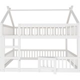 Lumor Dvoposteljna postelja 140x200cm - En Bois Massif- Avec Escalier - Bela, (22156760) | Shoptok.si