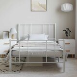  Metalni okvir kreveta uzglavlje i podnožje bijeli 100x190 cm | shoptok.hr