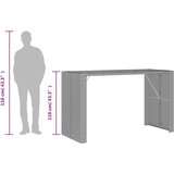  Vrtni barski stol s drvenom pločom sivi 185x80x110 cm poliratan | shoptok.hr