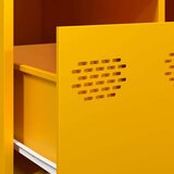 vidaXL Klubska mizica gorčično rumena 68,5x50x43,5 cm valjano jeklo | Shoptok.si