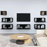  7-dijelni set TV ormarića crni od konstruiranog drva | shoptok.hr