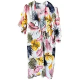 Kaftan z listnim potiskom, roza