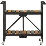 vidaXL Kuhinjska kolica 87x 36 x 81 cm od masivnog obnovljenog drva | shoptok.hr