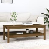 vidaXL Klubska mizica medeno rjava 110x50x40 cm trdna borovina Cene