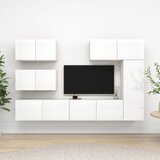  6-dijelni set TV ormarića visoki sjaj bijeli od iverice | shoptok.hr