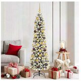 vidaXL Umjetno božićno drvce Bijela 180 cm PVC i Metal i Plastika - 180 cm s LED-ima i zlatnim/bronzanim kuglicama Bijela Cijene