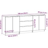  Komoda 3 kom staro drvo 60x30x70 cm konstruirano drvo | shoptok.hr