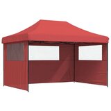 vidaXL Zložljivi pop-up šotor za zabave 3 stranice burgundska | Shoptok.si