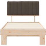 vidaXL krevetni okvir s tapiciranim uzglavljem sivo-smeđa 100 x 200 cm | shoptok.hr