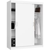 AKORD Mono Garderobna Omara Z Drsnimi Vrati, Bela, (5000331631) | Shoptok.si