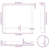 vidaXL noge kavne mizice antracit 2 kosa 80x(72-73) cm jeklo | Shoptok.si