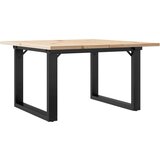 vidaXL Klubska mizica O okvir 60x60x40 cm trdna borovina lito železo | Shoptok.si