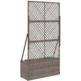  Vrtni saksija s rešetkom Siva 70 x 30 x 135 cm poliratan | shoptok.hr