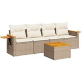  5-dijelni vrtni set sofa s jastucima bež od poliratana | shoptok.hr