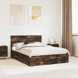  Krevetna konstrukcija s ladicama Dimljeni hrast 140 x 190 cm | shoptok.hr
