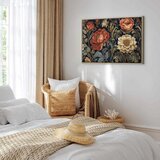  Slika - Tapestry Large Flowers Retro Floral Motif in Kilim Style 120x80 U prirodnom drvenom okviru | shoptok.hr
