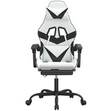  Vrtljivi gaming stol z oporo za noge belo in črno umetno usnje, (21377651) | Shoptok.si