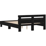  Crni okvir kreveta Crni hrast Drvo 140 x 190 cm Izdržljiv | shoptok.hr