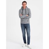 Ombre Bluza męska nierozpinana kangurka z kapturem - szary melanż | shoptok.hr