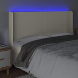  LED uzglavlje krem 203 x 16 x 118/128 cm od umjetne kože | shoptok.hr