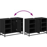 vidaXL Komplet pohištva za kopalnico 3 pcs Črni hrast 80 x 33 x 60 cm | Shoptok.si