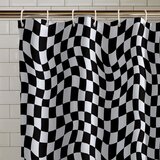 Catherine Lansfield Zavesa za tuš 180x180 cm Checkerboard – u