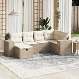 Maison Chic Seti vrtnega pohištva - Vrtna garnitura - Vrtni pohištvo set 6-delna z blazinami bež poli ratan, (21813255) | Shoptok.si