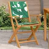  Vrtne stolice 2 kom s uzorkom lišća od drva bagrema i tkanine