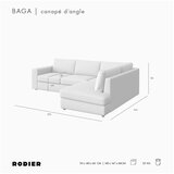 Rodier Kremno bela kotna sedežna garnitura (desni kot/v obliki črke L) Baga – | Shoptok.si