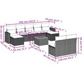  10-dijelni set vrtnih sofa s jastucima crni od poliratana | shoptok.hr