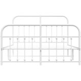 Metalni okvir kreveta uzglavlje i podnožje bijeli 150 x 200 cm | shoptok.hr