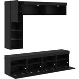 TV omarica z LED lučmi 7 pcs Črna Orehovina Konstruiran les, (5000113020) | Shoptok.si