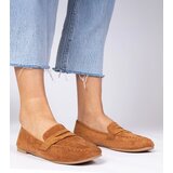 Gemre Brown elegant eco-suede loafers Palmarina | Shoptok.si