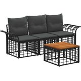  Zunanja garnitura za sedenje 4 pcs Črna in Temno siva Poliester, (5000271780) | Shoptok.si