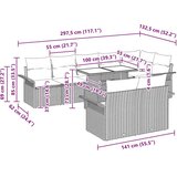  Sjedeća garnitura za vrt 9 kom. Crna [Sintetički]: Poli Ratan 297,5 x 132,5 x 85 cm | shoptok.hr