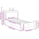 Krevet za djecu s uzglavljem Ružičasta 90 x 190 cm PU | shoptok.hr