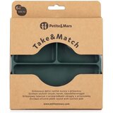 Petite&Mars Take&Match 6m+ deljeni krožnik okrogla Misty Green 1 kos | Shoptok.si