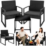  Set vrtnog namještaja: stol i 2 stolice za terasu/ balkon - crna Cene