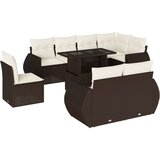 vidaXL 9-dijelni set vrtnih sofa s jastucima poliratan smeđi | shoptok.hr