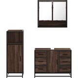 vidaXL 3-dijelni set kupaonskog namještaja boja smeđeg hrasta drveni | shoptok.hr