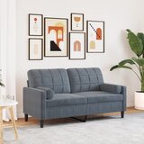 vidaXL Kavč dvosed z okrasnimi blazinami temno siv 140 cm žamet Cene