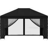 paviljon s bočnim stranama 4 × 3 m crna poliester i čelik | Eponuda.com
