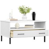  Stolić za kavu s metalnim nogama bijeli 85x50x45 cm drveni OSLO | shoptok.hr