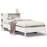 vidaXL Knjižna postelja brez vzmetnice bela 100x200 cm trdna borovina, (21532733) | Shoptok.si