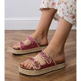 D/CEO Pink espadrille sandals with buckles Induri | Shoptok.si