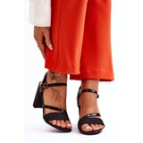 VINCEZA Glossy High Heel Sandals Black Alicia | Shoptok.si