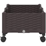  Vrtni saksija s kotačima Smeđa 80 x 40 x 29 cm PP | shoptok.hr
