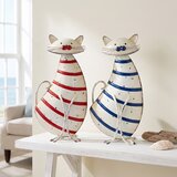 Signes Grimalt Kipci in figurice Set 2 Majhnih Mačk Črte Rdeča Modra Večbarvna | Shoptok.si