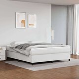  Box spring postelja z vzmetnico bela 180x200 cm umetno usnje, (20724293) Cene
