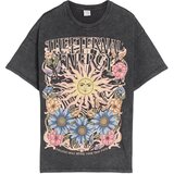 Bershka Majica svijetloplava / žuta / grafit siva / roza | shoptok.hr